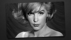 Stella Stevens (Stella Stevens Strip Tease Pose in Black and White Portrait wearing Spaghetti Strap Dress Photo )