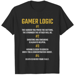 Gamer Logic for Gaming Fan & Retro Video Game Fan - Gamer - T ...