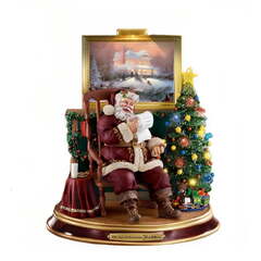 the Bradford Exchange Joy of Christmas Santa Claus Light Up the Holidays Illuminated Sculpture Collection Issue #2 by Thomas Kinkade 8.5-inches