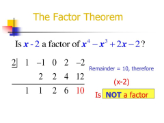 Remainder and Factor Theorems - ppt