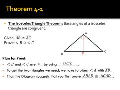 The Isosceles Triangle Theorems - ppt