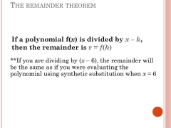 5.6 The Remainder and Factor Theorems - ppt