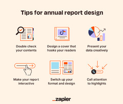 11 annual report design examples [+ tips and template] | Zapier