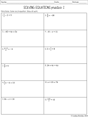 Solving One and Two-Step Equations - Lindsay Bowden - Worksheets ...