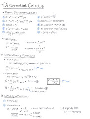 SOLUTION: Differential Calculus Formula Notes - Studypool