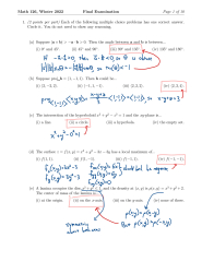 SOLUTION: math 126 final exam archive 2022, answers, math 126 ...