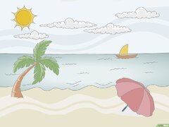 How to Draw a Beach Scene (Beach Scene Drow)