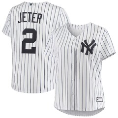 Women's Profile Derek Jeter White New York Yankees Plus Replica Player Jersey (Derek Jeter New York Yankees Jersey)