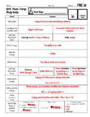 SOLUTION: Work Power and Energy Worksheet - Studypool - Worksheets Library