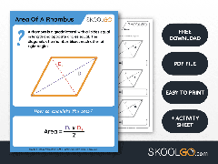 Area of a Rhombus - Worksheet for Kids - SKOOLGO