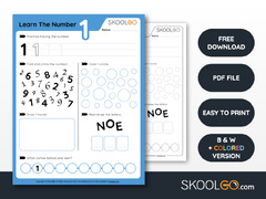 Learn The Number 1 Worksheet For Kids Skoolgo - vrogue.co