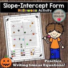 Math in Demand: Slope Intercept Form Halloween Activity (Writing ...