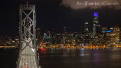 San Francisco Skyline Bay Bridge At Night