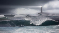 Stormy sea with Lighthouse (Artwork)