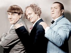 Disorder in the Court, Moe Howard, Larry Fine, Curly Howard, (aka The Three Stooges)
