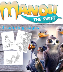 Manou the Swift able Coloring Pages Three Pages of Line ...
