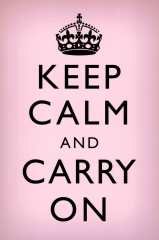 Keep Calm and Carry On (Motivational, Light Pink) Art Poster Print