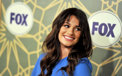 Lea Michele Blue Dress Images