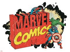 Marvel Comics Retro Badge Featuring Spider-Man, Hulk, Captain America