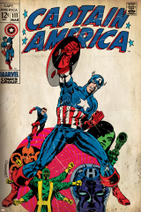 Marvel Comics Retro: Captain America Comic Book Cover No.111, with Hydra and Bucky (aged)