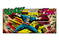 Marvel Comics Retro: Captain America Comic Panel, Fighting, Phase 1, So Far So Good! (aged)