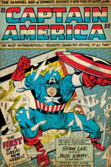 Marvel Comics Retro: Captain America Comic Panel; Smashing through Window (aged)