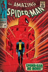 Marvel Comics Retro: The Amazing Spider-Man Comic Book Cover No.50, Spider-Man No More! (aged)