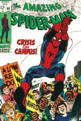Marvel Comics Retro: The Amazing Spider-Man Comic Book Cover No.68, Crisis on Campus