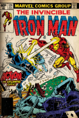 Marvel Comics Retro: The Invincible Iron Man Comic Book Cover No.124, Action in Atlantic City