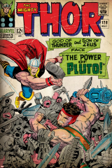 Marvel Comics Retro: The Mighty Thor Comic Book Cover No.128, Hercules (aged)