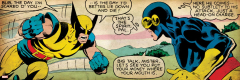 Marvel Comics Retro: X-Men Comic Panel, Wolverine, Cyclops (aged)