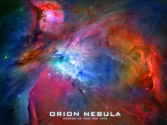 Orion Nebula Text Space Photo Poster Print