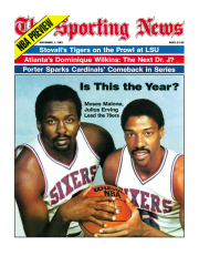 Philadelphia 76ers Moses Malone and Julius Erving - November 1, 1982