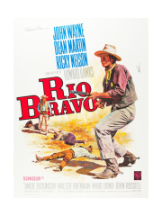 RIO BRAVO, John Wayne on French poster art, 1959.