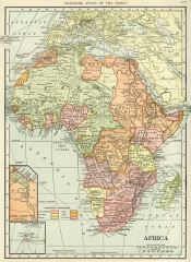 Historical Geography Map of Africa Vintage