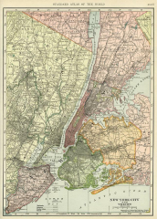 New York City Vicinity Map Vintage