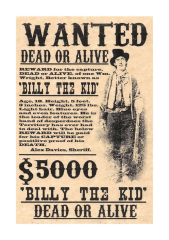 Billy The Kid Wanted Dead or Alive Old West (Past Time Signs76 Billy The Kid Vintage Metal Sign) (Billy the Kid Wanted)