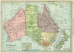 Vintage Historical Australia Map