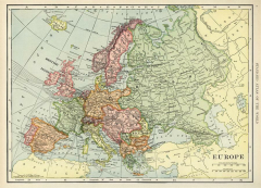 Historical Map of Europe Vintage