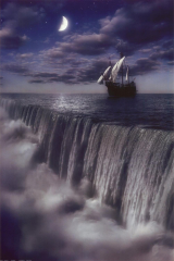 Sailboat and Waterfall at Earth&#x27;s End