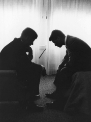 Senator John F Kennedy Conferring with His Brother and Campaign Organizer Bobby Kennedy