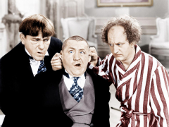 The Three Stooges, from left: Moe Howard, Curly Howard, Larry Fine, ca. 1940s