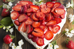 Food Cake Strawberry Heart-Shaped