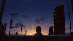 Anime Girl Sky Sunset