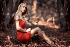 Women Model Models Blonde Depth Of Field Red Dress