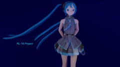 Anime Vocaloid Hatsune Miku Blender Blender 3D Blue Hair Long Hair Blue Eyes
