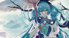 Anime Vocaloid Hatsune Miku Blue Hair