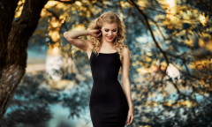 Women Model Models Black Dress