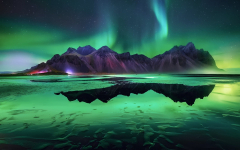 Earth Aurora Borealis Night Iceland