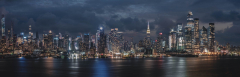 Man Made New York Cities United States Night City Skyscraper Panorama